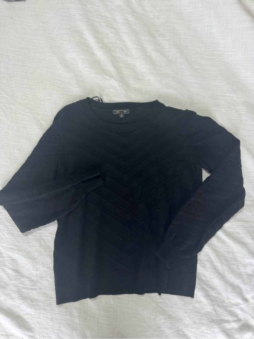 Lety & Me black long-sleeve knit pullover sweater